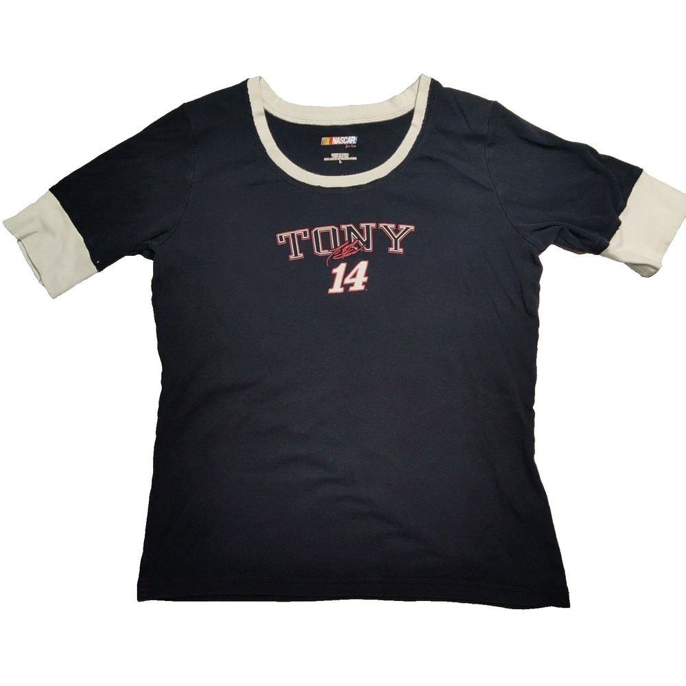 Tony Stewart‎ #14 NASCAR For Her 2009 Season Women Large Black Ringer T-Shirt